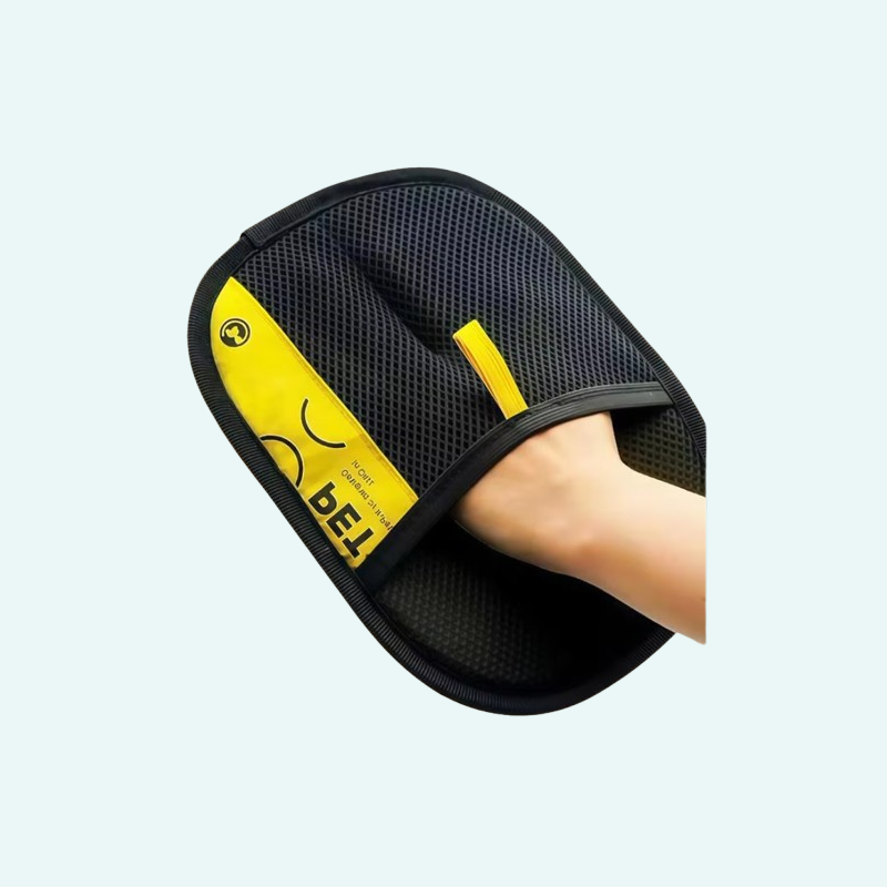 2 in 1 Pet Hair Removal Mitts for Cats Dogs Electrostatic Grooming Glove Reusable Washable with Lint Roller Brush Safe Non Toxic