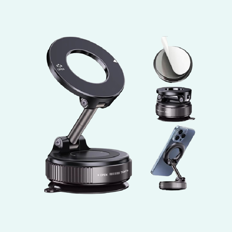 Magnetic Suction Cup Phone Mount for Magsafe 360° Adjustable Magnetic Car Phone Holder Pocket Size Foldable Car Mount