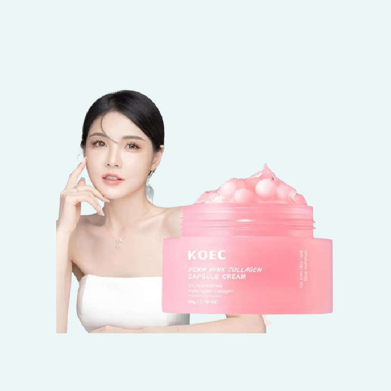 PINK COLLAGEN CAPSULE CREAM 5% Niacinamide Hydrolyzed Collagen Deep Hydrating Jelly Cream Moisturizer Plump,Nourished Skin Care
