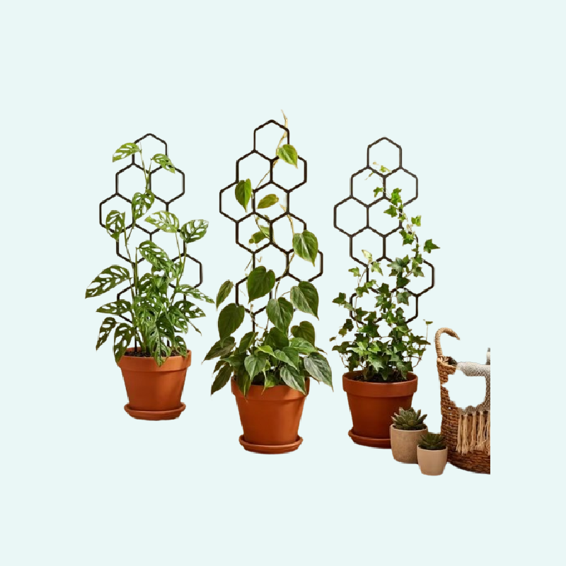 2pcs Honeycomb Design Plant Trellis, Rustproof Plastic Support for Potted Vines and Flowers, Indoor Outdoor Garden Climbing Frame