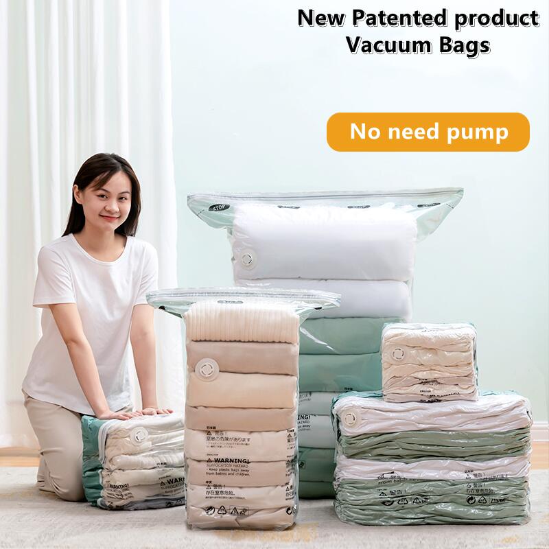 No Need Pump Vacuum Bags for Storing Clothes Suitable for Luggage and Essential Travel Compression Bag Clothing Storage Organizer
