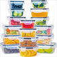 12pc Sealed refrigerator storage box with lid crisper Food Retain Freshness Transparent Storage Jar lunch box with lid