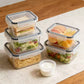12pc Sealed refrigerator storage box with lid crisper Food Retain Freshness Transparent Storage Jar lunch box with lid