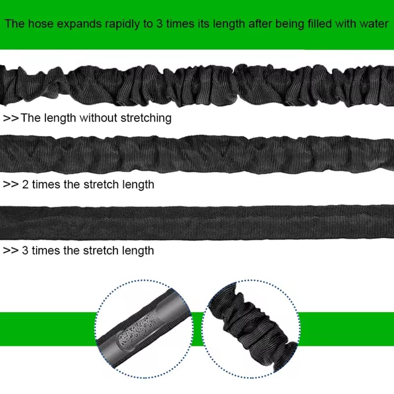 25FT-100FT Expandable Magic Hose Lightweight Design Durable Materials 7 Water Spraying Functions Gun Home Garden Watering Tools