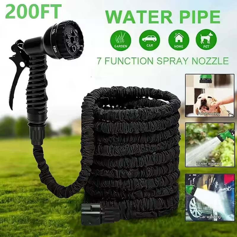 25FT-100FT Expandable Magic Hose Lightweight Design Durable Materials 7 Water Spraying Functions Gun Home Garden Watering Tools