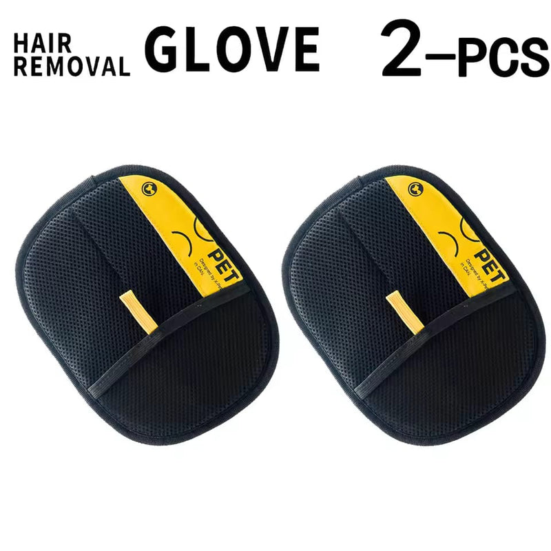2 in 1 Pet Hair Removal Mitts for Cats Dogs Electrostatic Grooming Glove Reusable Washable with Lint Roller Brush Safe Non Toxic