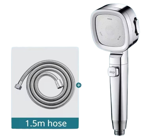 High Pressure Shower Head Water Saving 4 Modes Shower Heads Adjustable One-Key Stop Water Massage Sprayer Bathroom Accessories