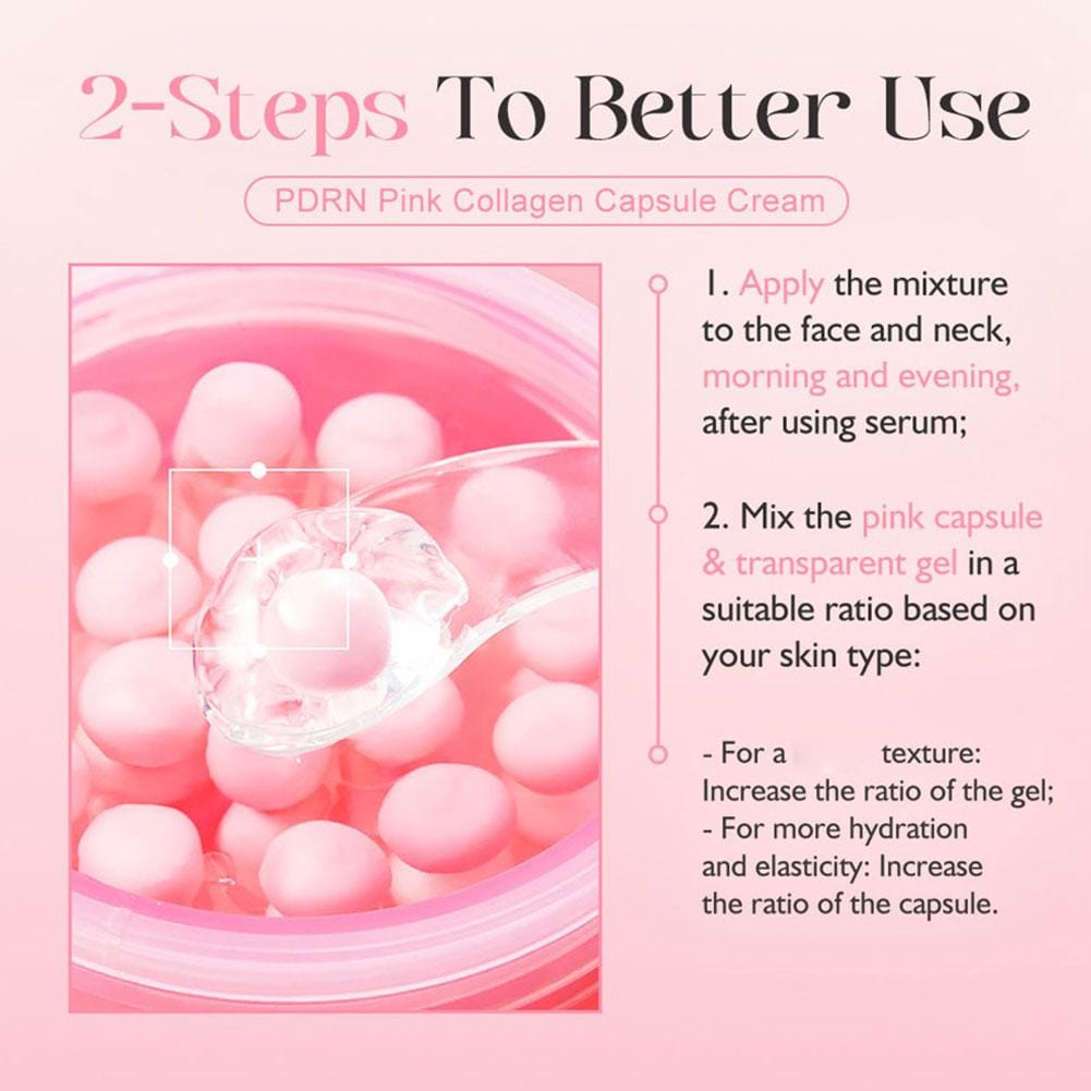 PINK COLLAGEN CAPSULE CREAM 5% Niacinamide Hydrolyzed Collagen Deep Hydrating Jelly Cream Moisturizer Plump,Nourished Skin Care