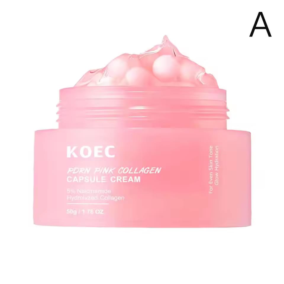 PINK COLLAGEN CAPSULE CREAM 5% Niacinamide Hydrolyzed Collagen Deep Hydrating Jelly Cream Moisturizer Plump,Nourished Skin Care