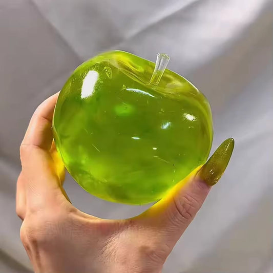 Squishy Green Apple Stress Ball Soft Fidget Sensory Toy for ADHD Autism Slow Rebound Squeeze Toy for Adults Kids Christmas Gift