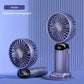 USB Handheld Mini Fan Foldable Portable Neck Hanging Fans 5 Speed USB Rechargeable Fan with Phone Stand and Display Screen