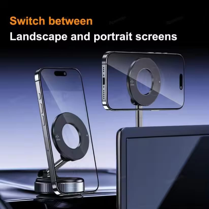 Magnetic Suction Cup Phone Mount for Magsafe 360° Adjustable Magnetic Car Phone Holder Pocket Size Foldable Car Mount