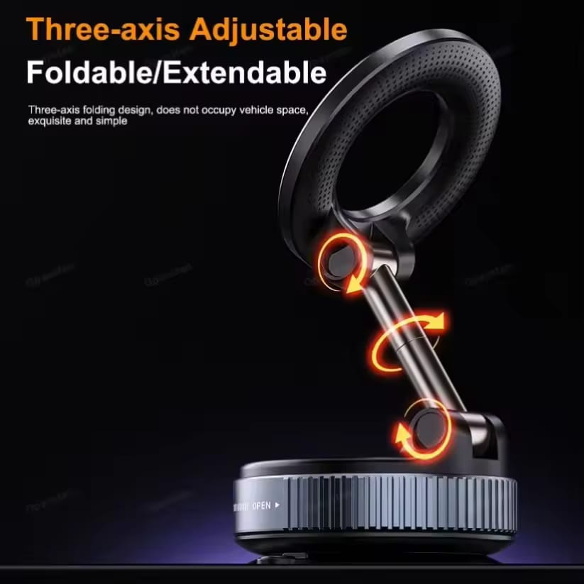 Magnetic Suction Cup Phone Mount for Magsafe 360° Adjustable Magnetic Car Phone Holder Pocket Size Foldable Car Mount