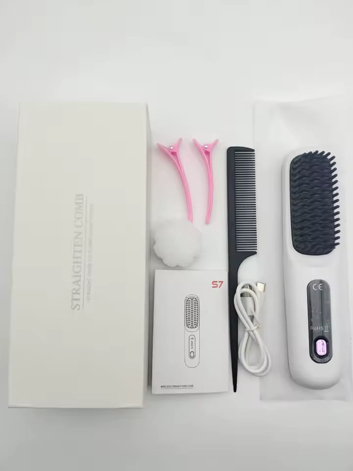Wireless Hair Straightener Brush Ceramic Heating Smooth hair care Comb Portable Negative Ion Hair Care Comb