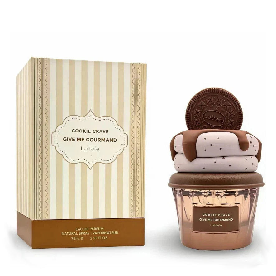 Lattafa Cookie Crave Give Me Gourmand Eau de Parfum 75ml – Sweet Dessert Inspired Perfume | Free USA 3-Day Delivery
